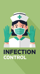Illustration Of A Medical Professional Displaying Infection Control Procedures For Healthcare