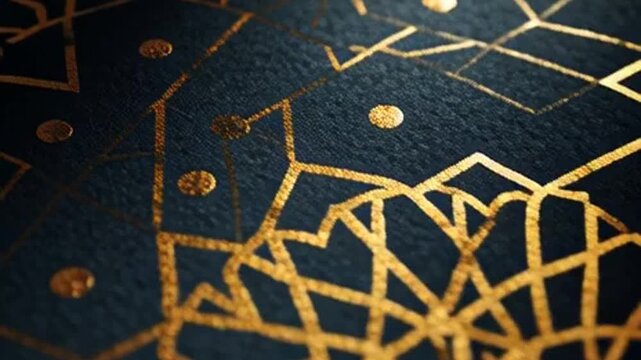 Golden Geometric Pattern on Dark Textured Background