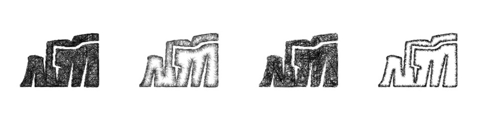 Obraz premium Sketch cliff icon design set