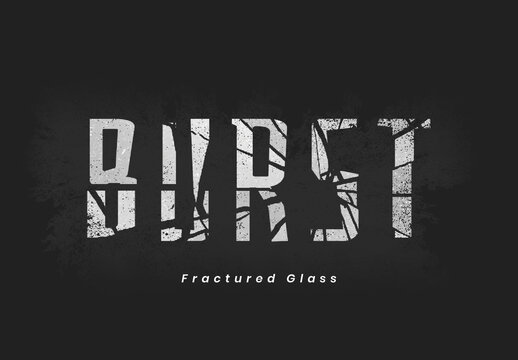 Cracked Fractured Glass Text Effect