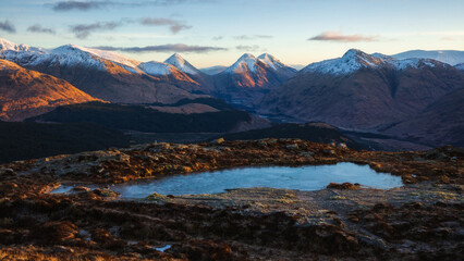 Glen Etive View from Beinn Trilleachan, Looking towards Buachaille Etive Mor & Beag in Glencoe, Scottish Highlands © Matt