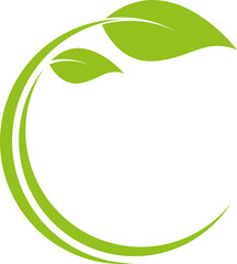 Zwei Bl&auml;tter, Pflanzen, Kreise, Heilpraktiker und Natur Logo, Icon