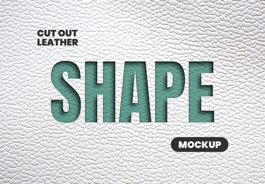 Cut Out Leather Effect Mockup