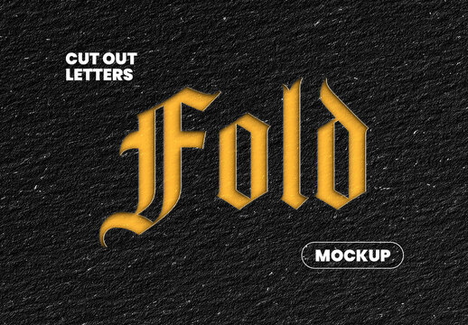 Cut Out Letters Effect Mockup