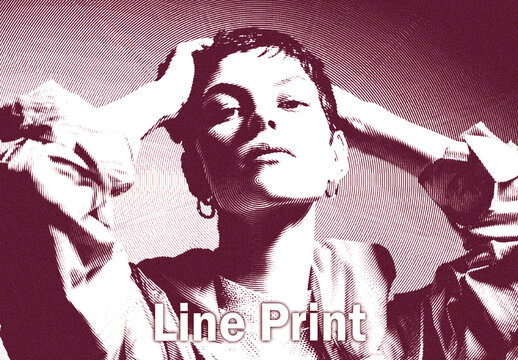 Duotone Line Print Photo Effect