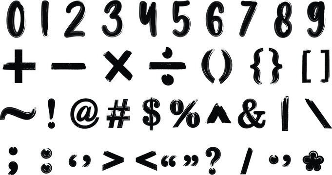 A collection of various typographic symbols and characters