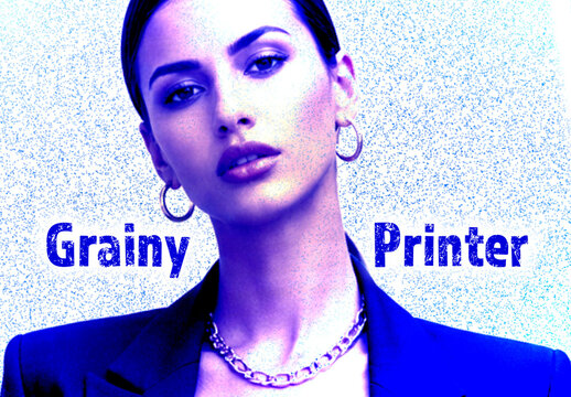 Neon Grainy Printer Photo Effect