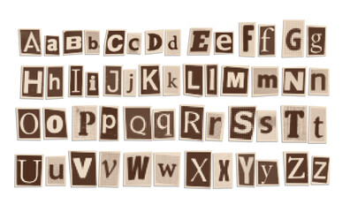Vintage Alphabet Letter Cards On Pegboard Style Tiles Uppercase And Lowercase Retro Typography Set
