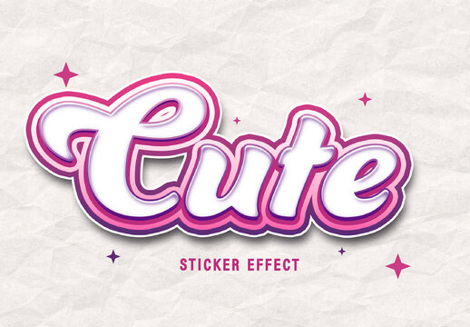 Cursive Sticker Text Effect