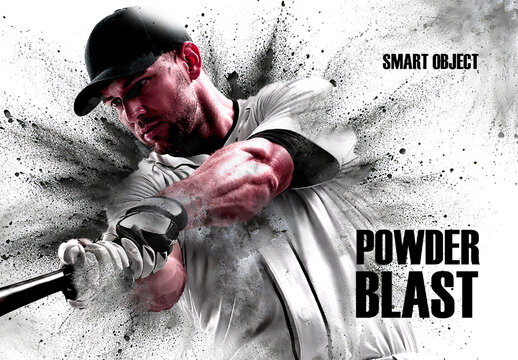 Powder Ink Explosion Effect Mockup