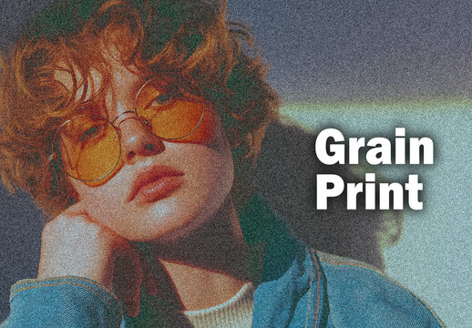 Retro Film Grain Print Photo Effect