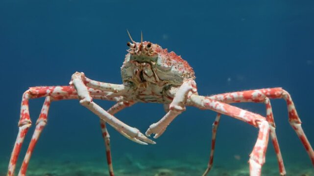 Japanese Spider Crab Giant Ocean Crustacean Studio Footage