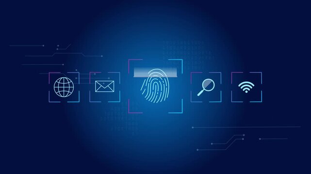 Digital Security - Secured Services Technology and User Privacy and Authentication  - Stock Animated  Illustration   as MP4 File