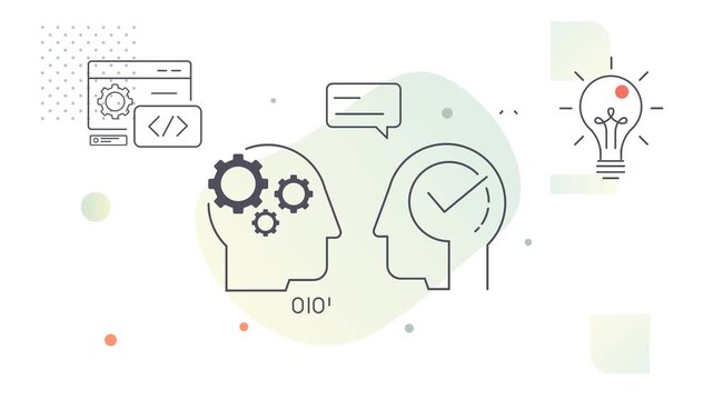 Technology Driven Mindset for Application Development and viable Business Solutions - Animated Illustration as MP4 File