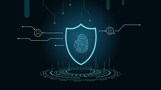 Secured Services Technology and User Privacy and Authentication  - Stock Animated  Illustration as MP4 File