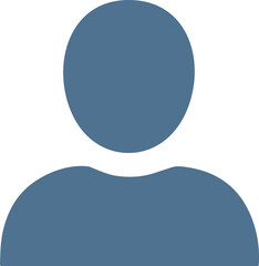 Blue Silhouette of a Persons Upper Body.