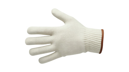 Obraz premium A white glove with a brown cuff on a white background