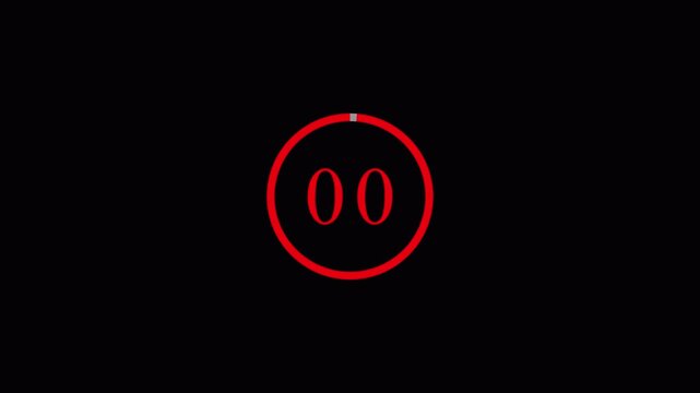  Countdown timer three seconds animation from 3 to 0 seconds on transparent background with alpha channel, 3 second countdown timer, Countdown video