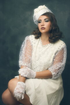 Elegant Vintage Bridal Portrait with Lace Gloves