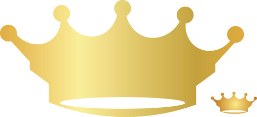 Golden crown royalty symbol with smaller crown illustration © MDSharif