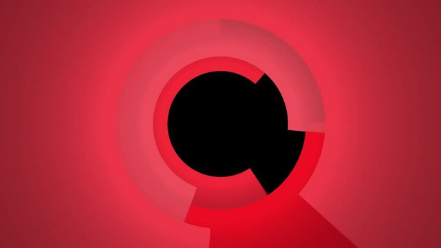 Abstract red glowing segmented circle background, modern minimalist loading animation loop