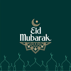 eid mubarak logo design silhouette vector line art logo design