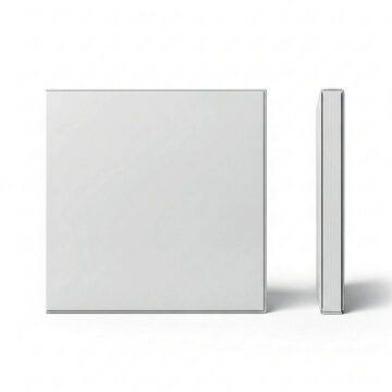 Minimal white CD case mockup with blank disc on clean gray background for modern design presentation