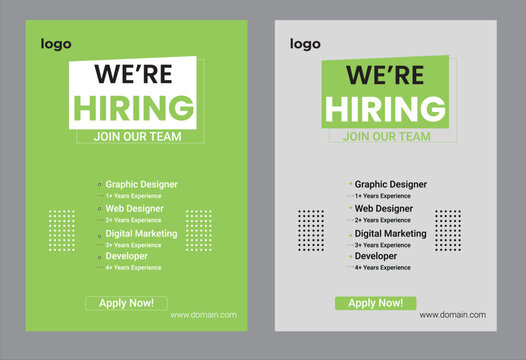 We are hiring job vacancy web banner and social media post template