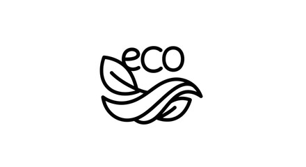 Obraz premium Simple eco friendly logo design with leaves.