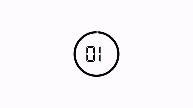  Countdown timer three seconds animation from 3 to 1 seconds on transparent background with alpha channel, 3 second countdown timer, Countdown video