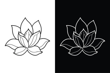 Magnolia flower vector icon graphic isolated sketch illustration on white background. © MONI