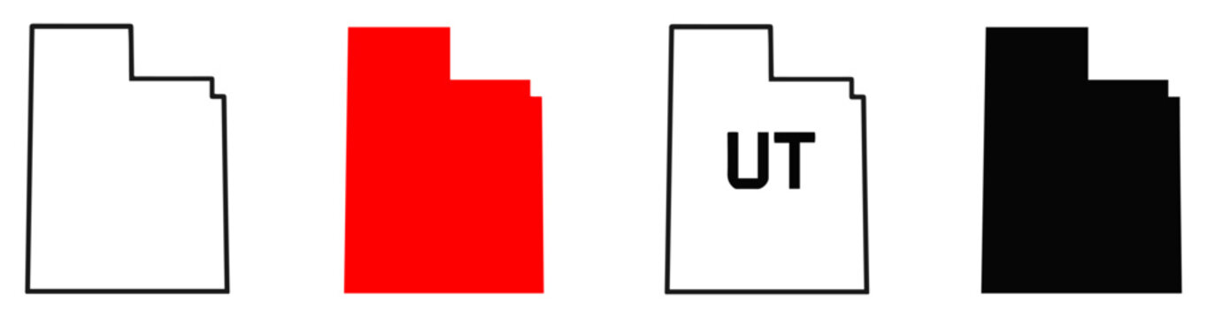 utah state map icon set