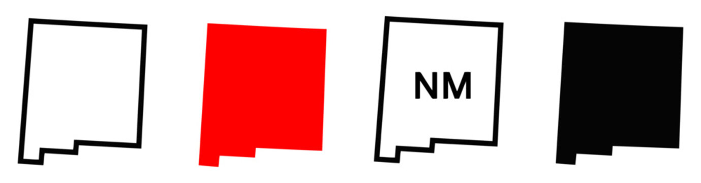 new mexico state map icon set