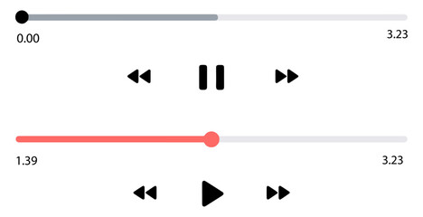 media player control icons set © graphixecho
