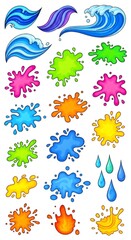 Naklejka premium set of colorful splashes