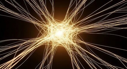 Explosive burst of light and energy radiating from a central point, emitting vibrant rays into the dark surroundings