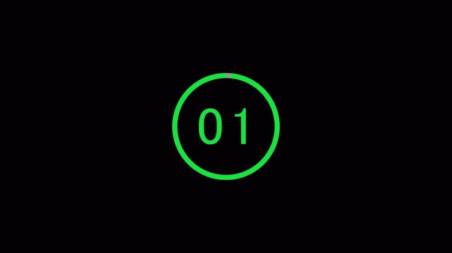  Countdown timer three seconds animation from 3 to 1 seconds on transparent background with alpha channel, 3 second countdown timer, Countdown video