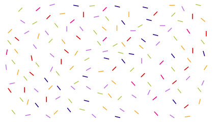 Dense pattern of colorful confetti dots and lines filling a white background, vibrant and energetic celebration design