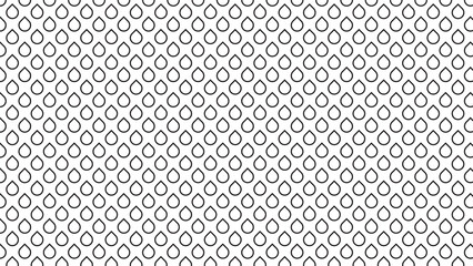Seamless pattern of outline water drops or teardrops on a white background, creating a delicate and fluid decorative texture.
