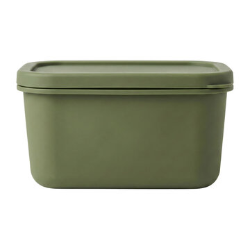 Olive green silicone food storage container with lid