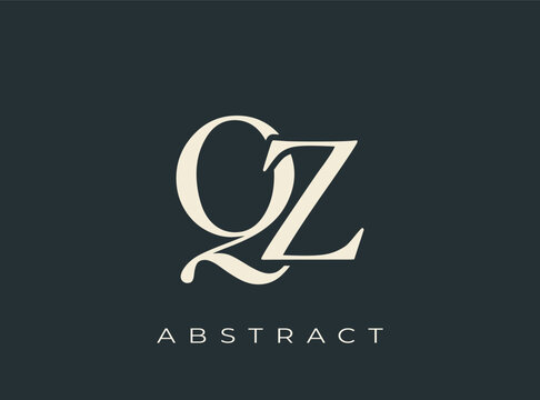 Elegant QZ Monogram Logo Design. Perfect for branding, stationery, luxury goods, corporate identity and logo design