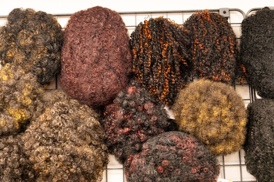 wigs for black women on display