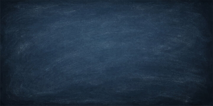 A dark blue chalk board with a grunge textured surface and vintage denim canvas pattern creates a rough blue wallpaper backdrop