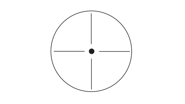 Circular target reticle with a central dot and crosshairs, ideal for focus, aiming, and precision applications