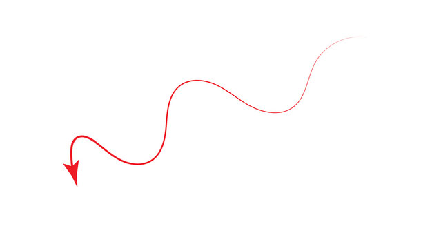 A single red wavy line with a downward arrow, illustrating a sharp decline or negative trend
