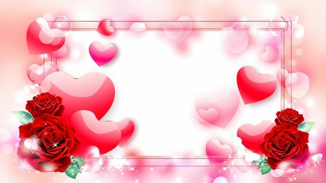 Romantic Heart and Rose Frame for Love Messages