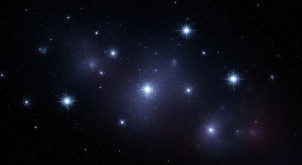 Obraz premium Stars Shining Brightly in Deep Space Night.