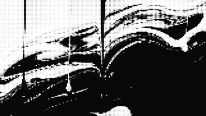 Dark abstract ink splash or paint stroke effect on patterned background, digital art with textured elements
