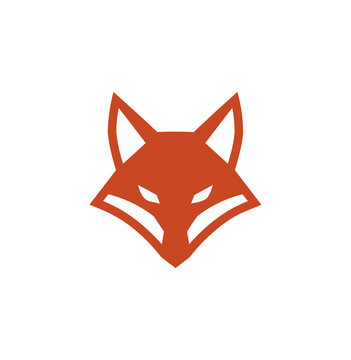 Stylized fox head illustration on black background