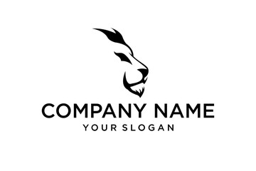 Fototapeta premium Abstract Black Lion Head Logo Design Silhouette for Company Branding